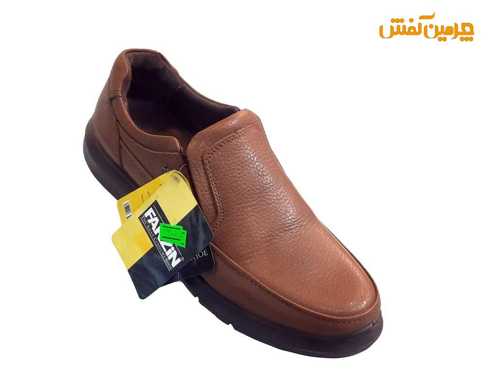 کفش چرم مردانه فرزین مدل ویبرام بدون بند کد 7522 + رنگبندی