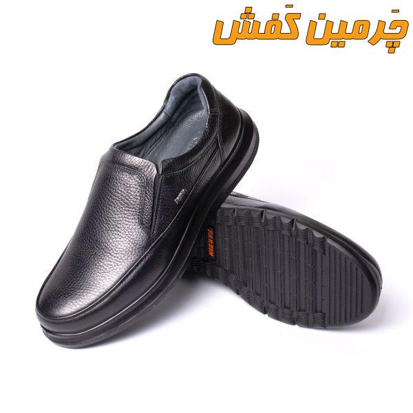 کفش چرم مردانه فرزین ویبرام بدون بند