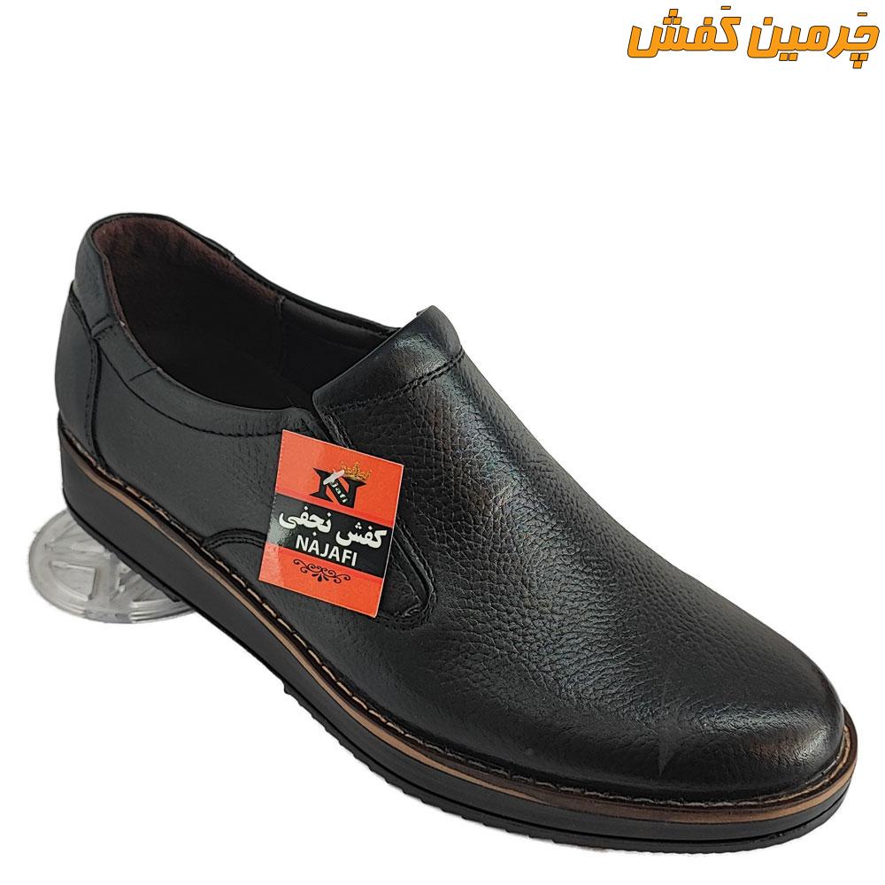کفش چرم مردانه رسمی نجفی زیره پی یو و دور دوخت کد 7019 + رنگبندی