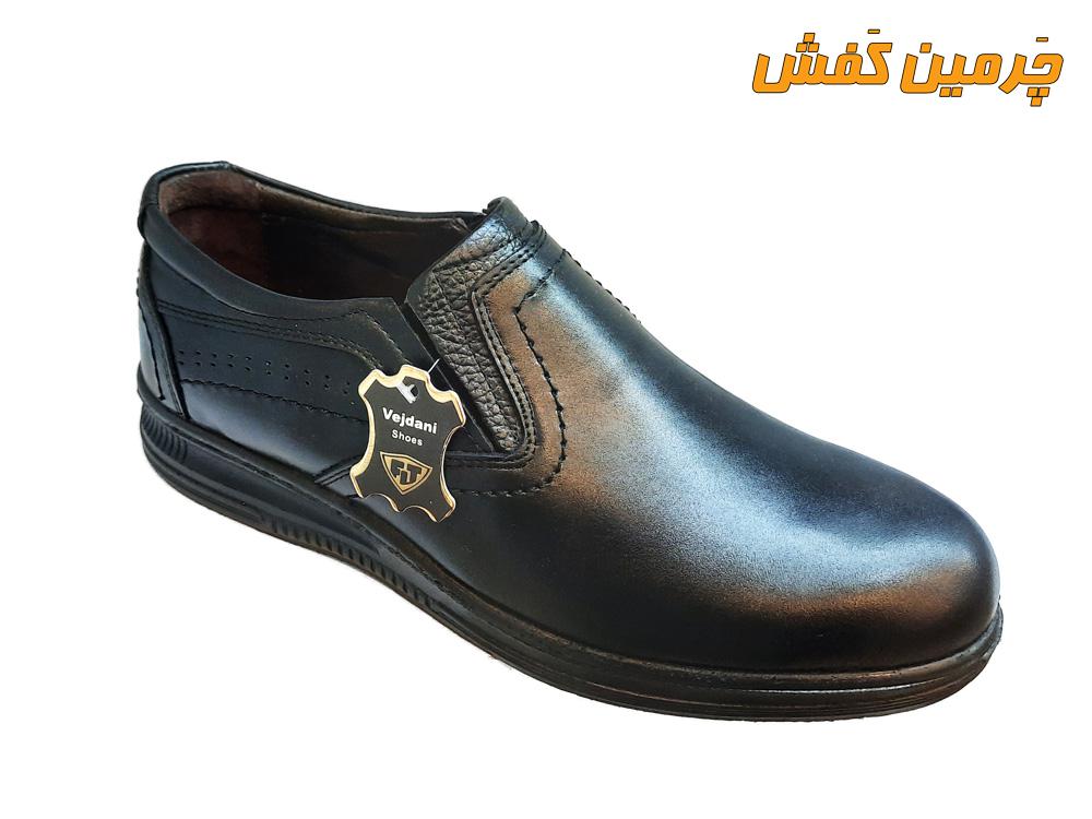 کفش چرم مردانه وجدانی Vejdani بدون بند کد 20563 + رنگبندی