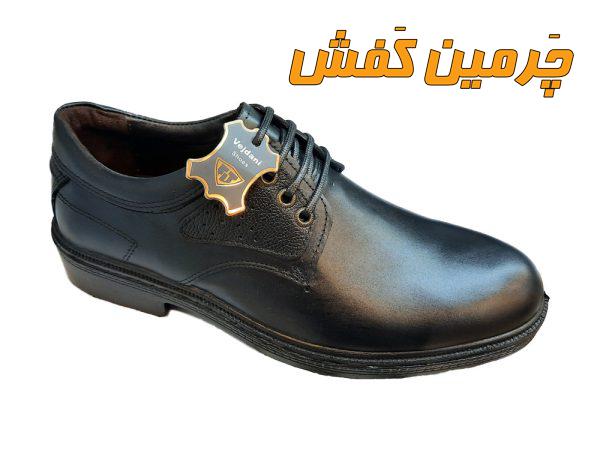 کفش چرم مردانه وجدانی Vejdani زیره پی یو بندی کد 20555 مشکی